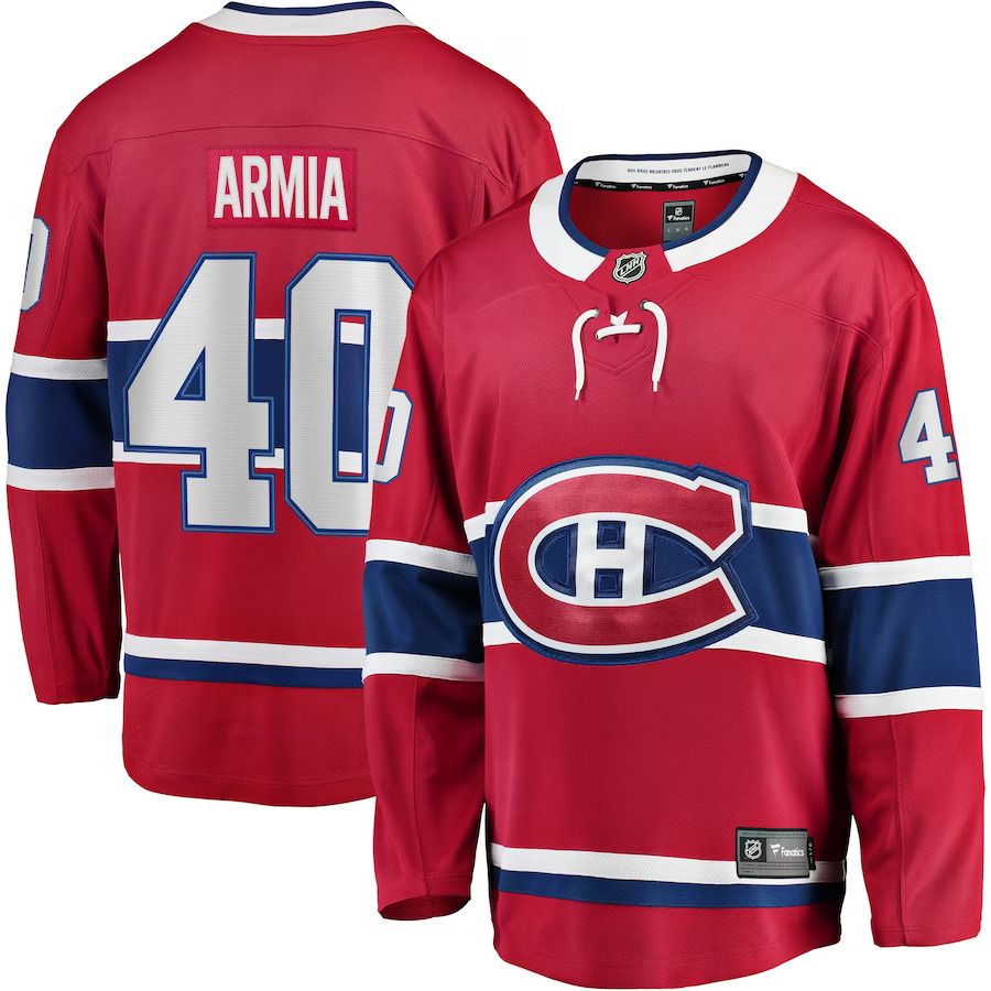 Men Montreal Canadiens #40 Joel Armia Fanatics Branded Red Home Breakaway Player NHL Jersey